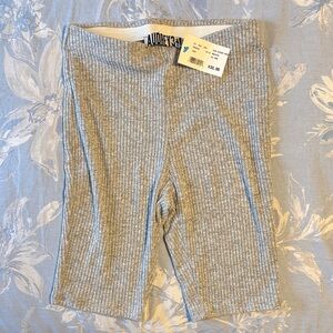 Audrey 3+1 Heather Gray Ribbed Shorts